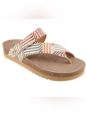 Women’s Taos Multicolor Striped Cork-Style Sandal Size 9/9.5 (40)  Nearly New